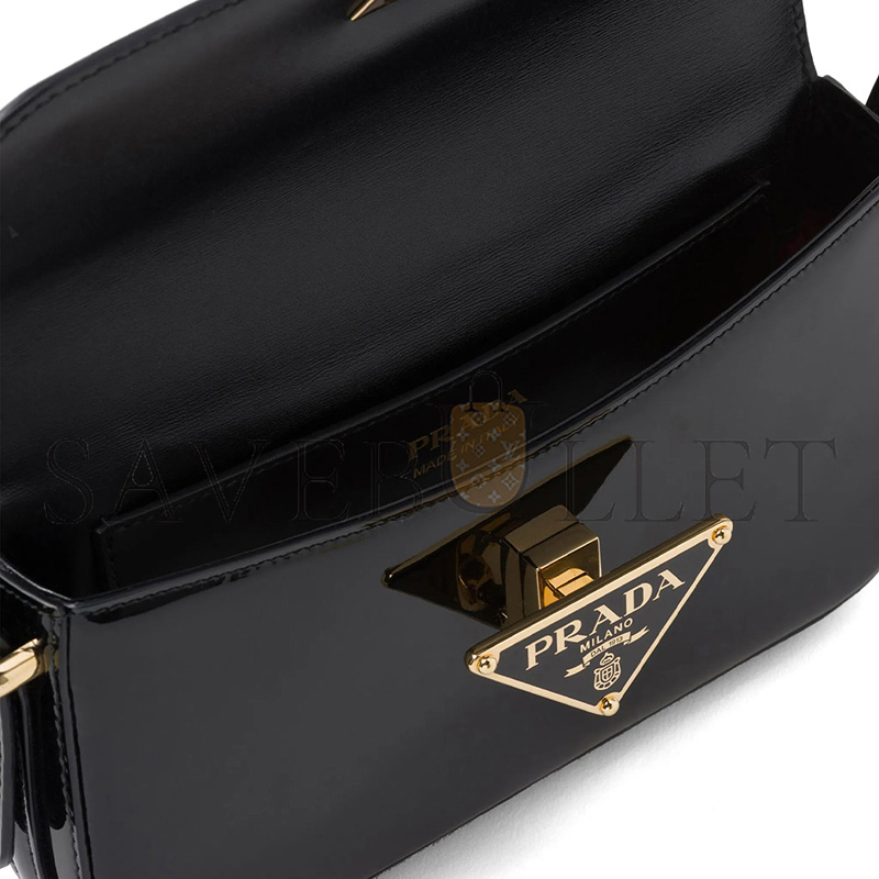 PRADA LOGO-PLAQUE LEATHER SHOULDER BAG 1BD339 (20.5*10.5*4cm) 